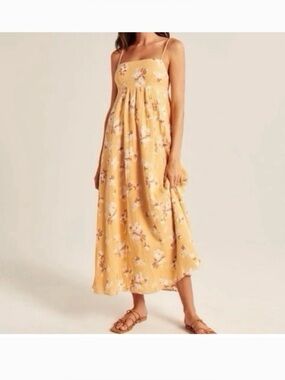 Abercrombie & Fitch Soft Yellow Floral Dress Blogger Fav